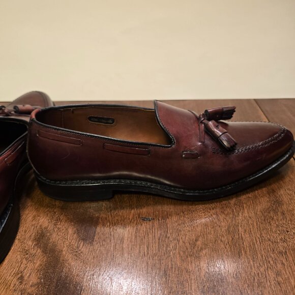 ALLEN EDMONDS Grayson Tassel Loafers Burgundy Leather Size 9 1/2A Made in USA - Picture 10 of 13